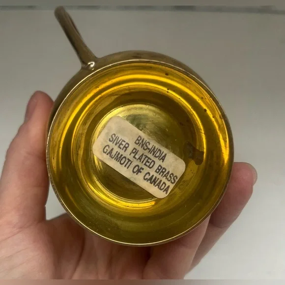 Vintage Brass  Pitcher with Embossed Clam Shell - Picture 8 of 8